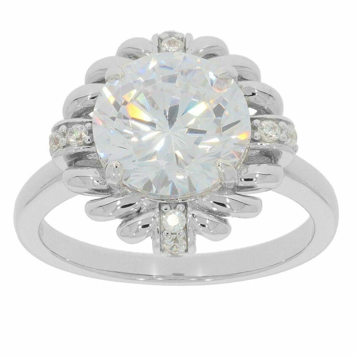 Sterling Silver Semi Mount Ring Setting Round RD 10x10mm Topaz Florish Design