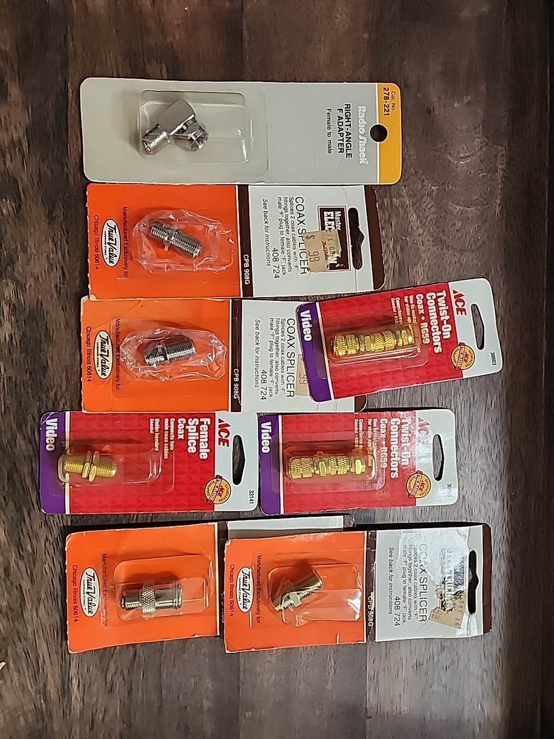 Radio Shack Master Electrician Tru-Value Lot Coax Splicer Connector Adapter VTG