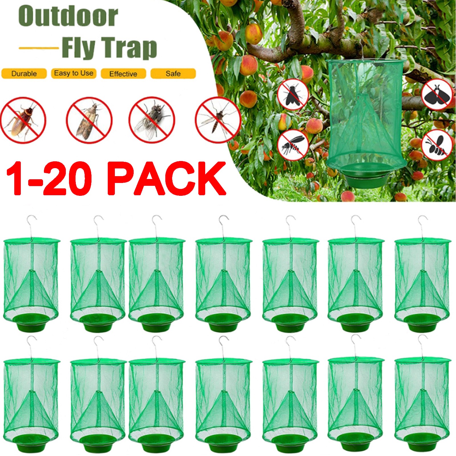 The Ranch Fly Trap Reusable Fly Catcher Killer Cage Net Trap Pest Bug Catch