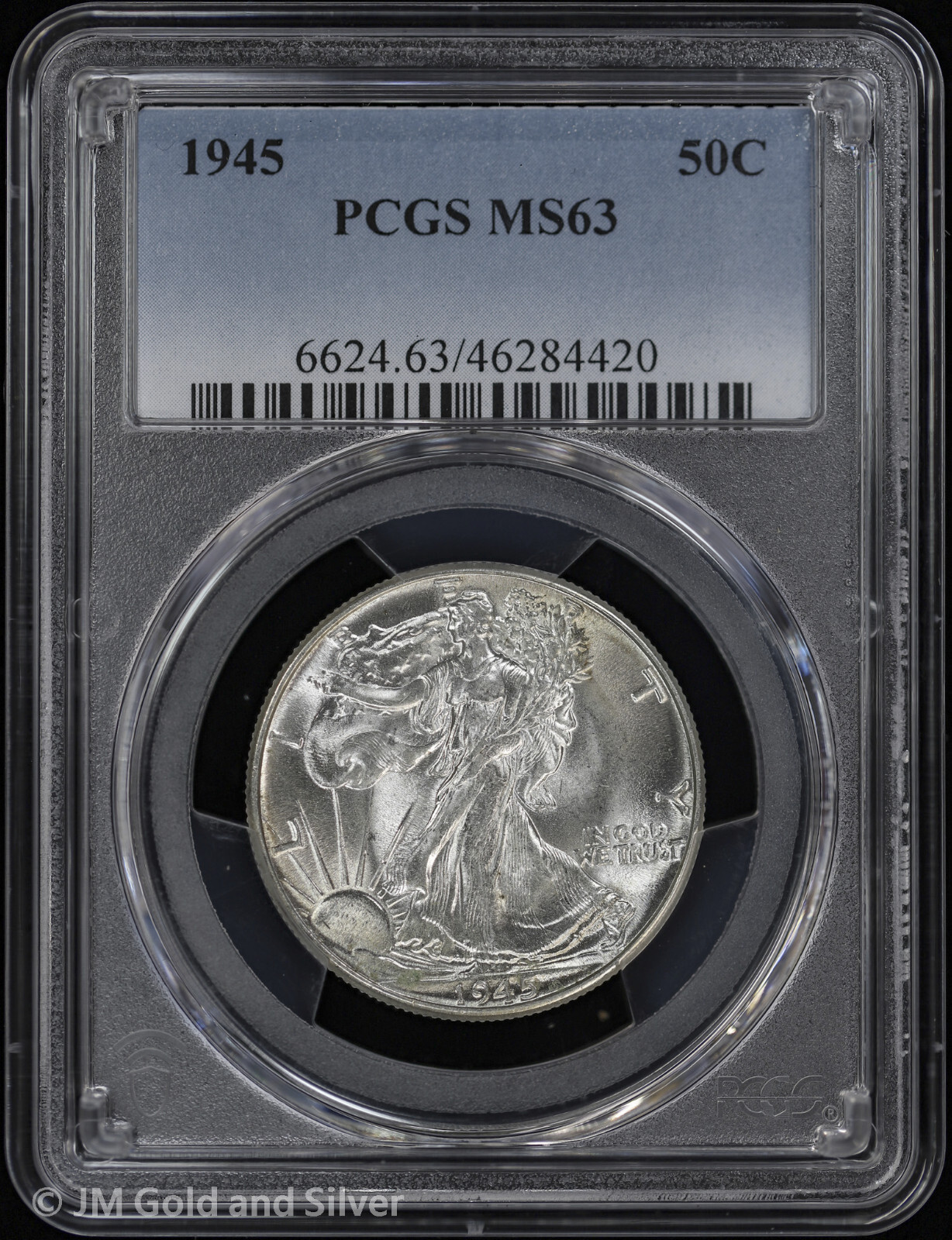 1945 50C Walking Liberty Silver Half Dollar PCGS MS 63 | Uncirculated UNC