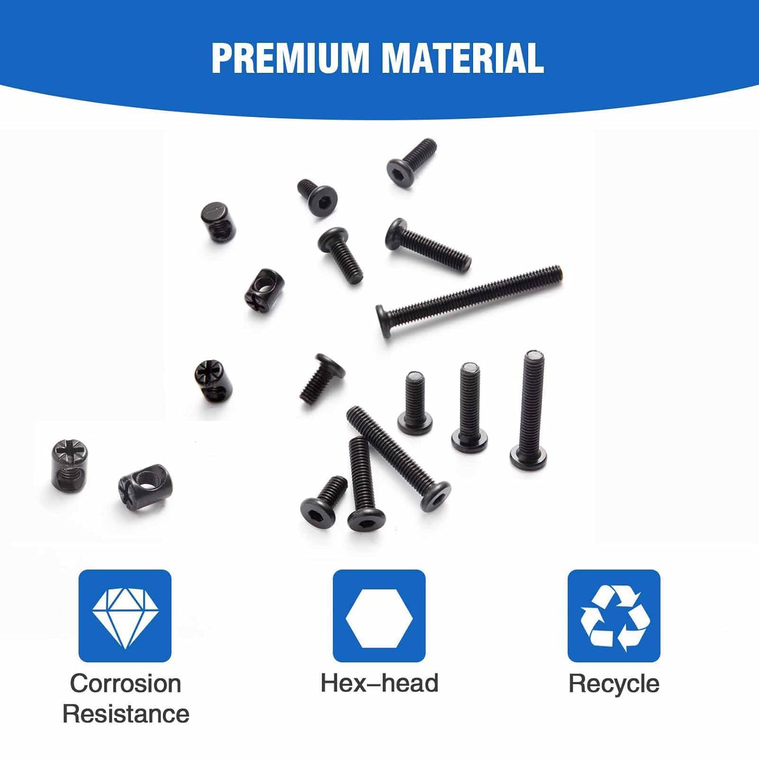 Crib Screws Hardware Replacement Kit, 28 Set Baby Bed Frame Bolts &Barrel Nuts S