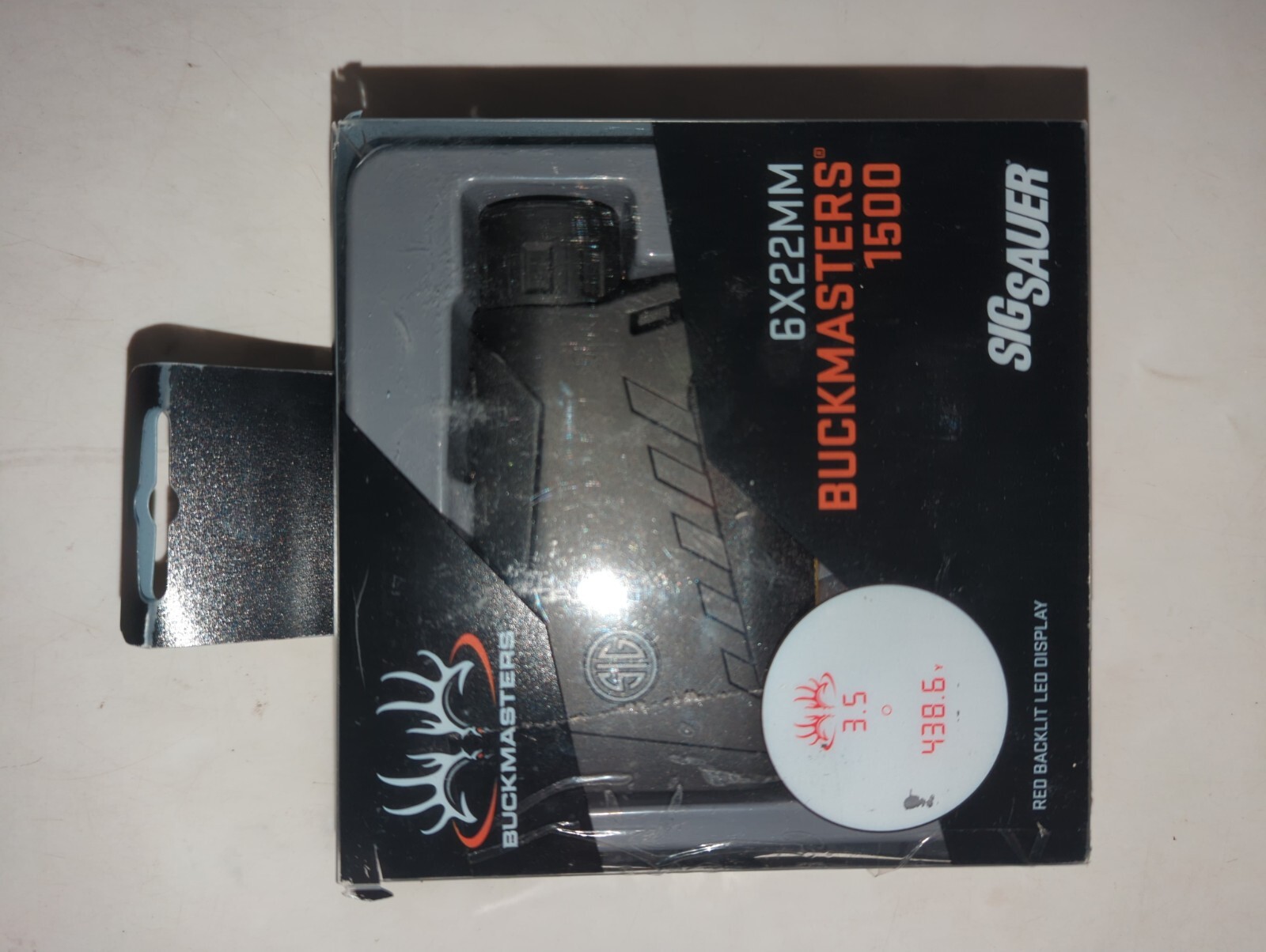 Buckmasters 1500 6X22MM Sig Sauer Red Backlit LED Dislplay Laser Rangefinder