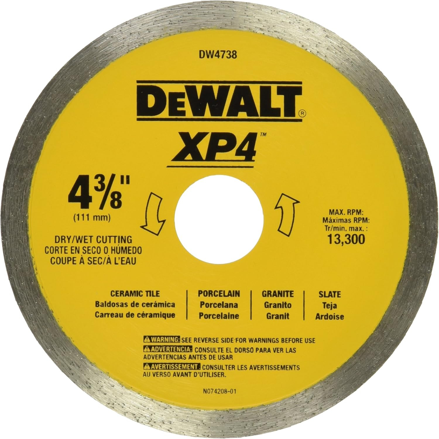 4-3/8-Inch Tile Blade, Wet/Dry (DW4738)