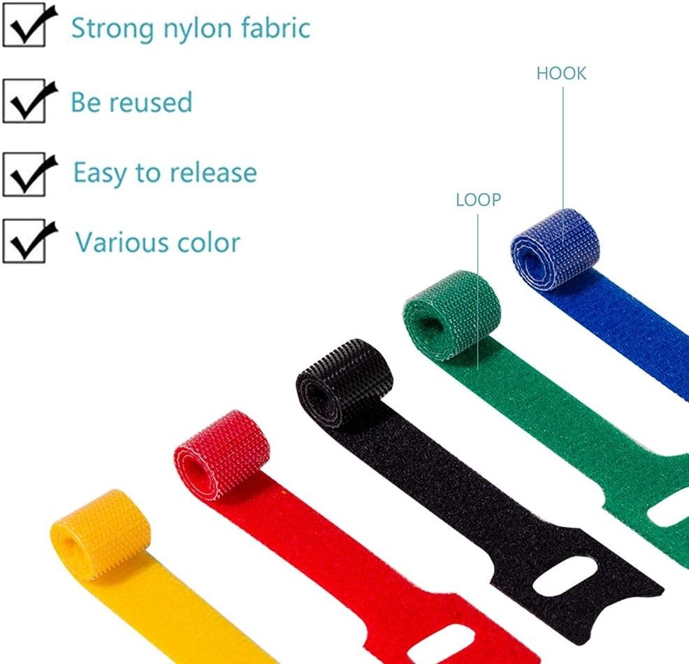 Durable 6-Inch Microfiber Cable Ties - 100PCS Hook & Loop for Smart Organization