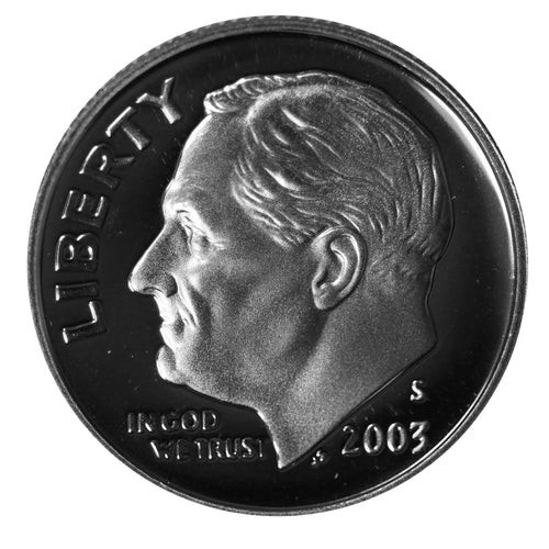 2003 Silver Proof Dime Roosevelt 90% Silver Deep Cameo Proof Gem BU .072 oz