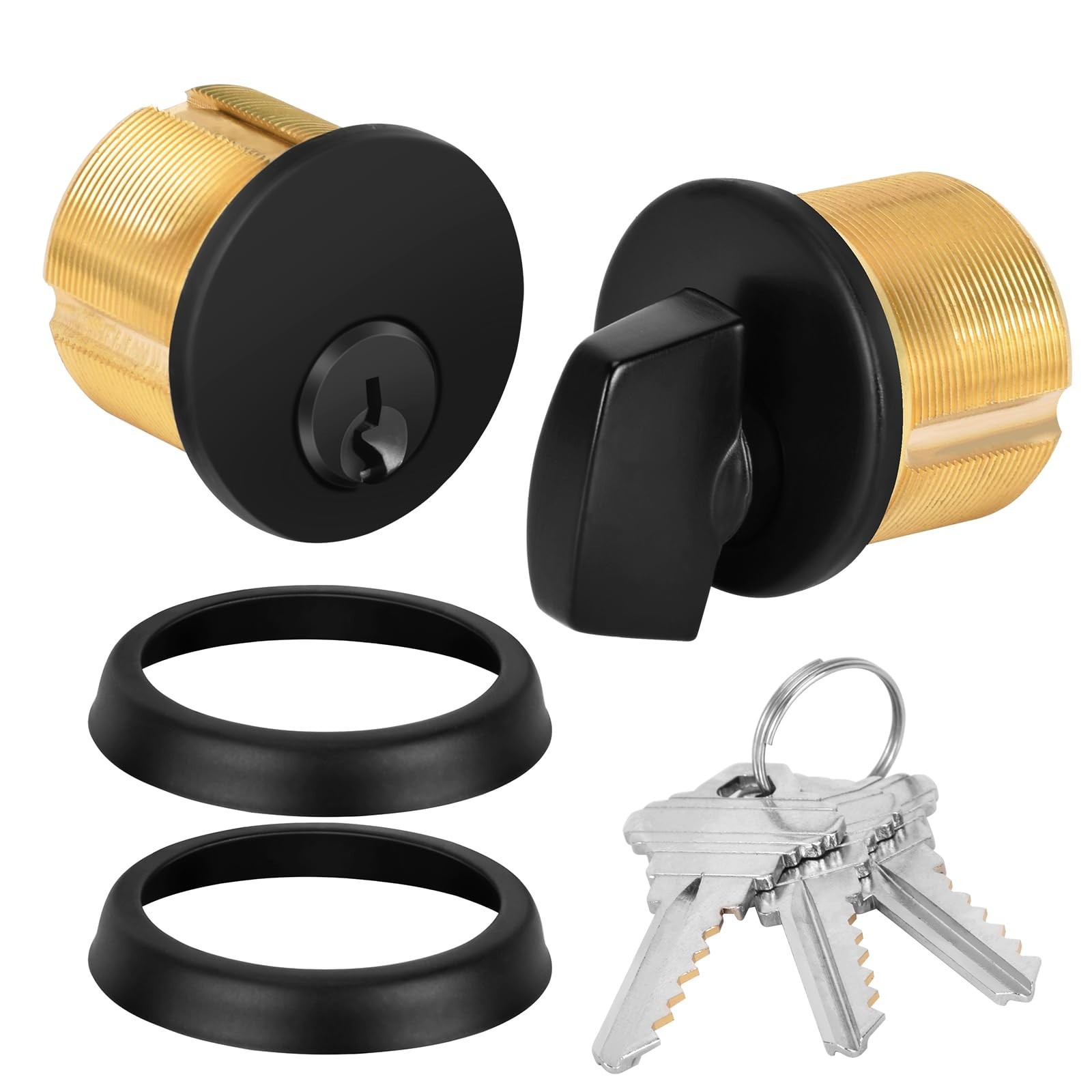 Commercial Mortise Lock Cylinder, 1", Black, with Thumbturn | fits Adams Rite...
