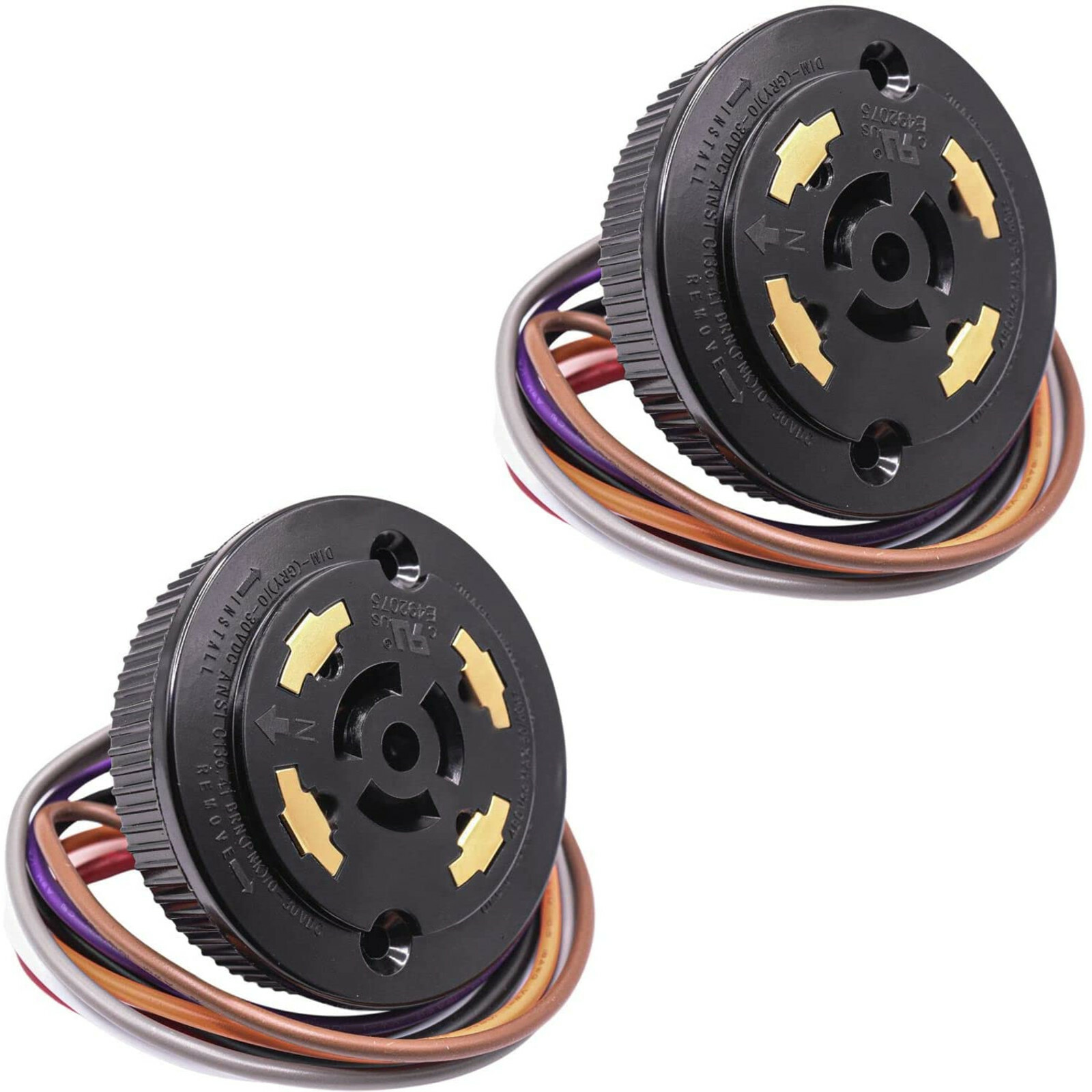 2-Pack Photocell Sensor 7 Wires Dimming Receptacle Light Switch Socket Dusk Dawn