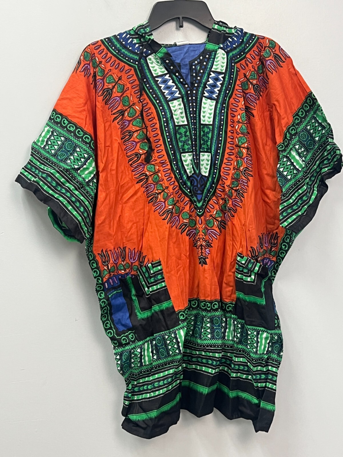 Advance Apparels Adult Free Size Multicolor African Dashiki Print Shirt w/ Hood