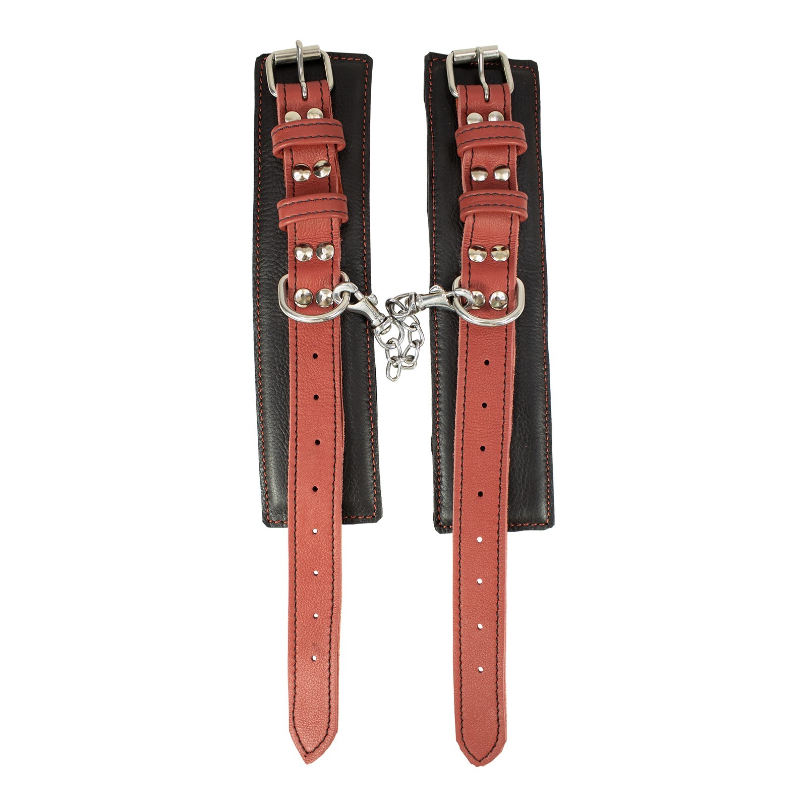 Genuine Leather Handcuffs & Flogger Set BDSM Toys for Couple