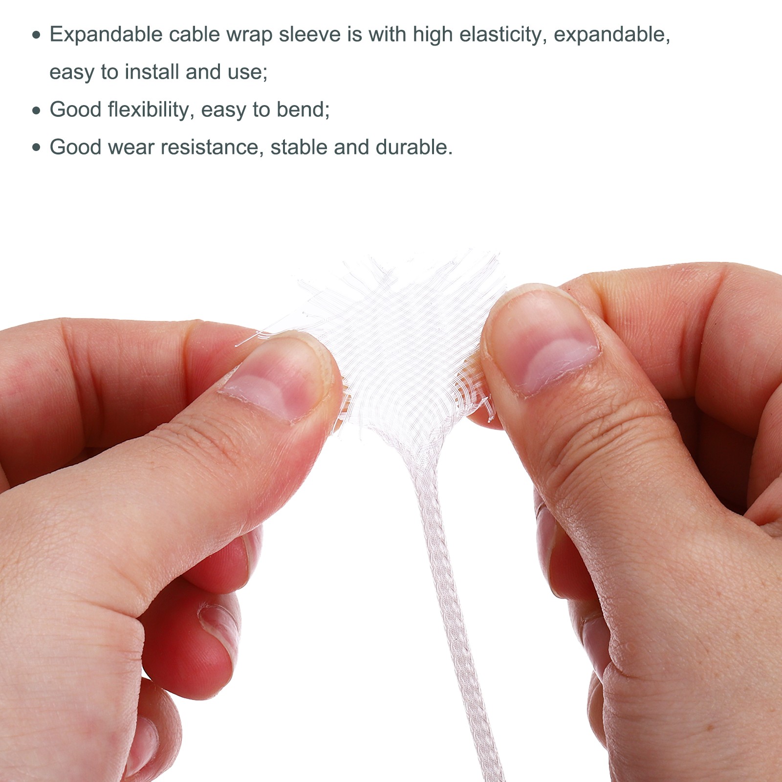 Expandable Sleeving 1/4-inch 100ft Cable Sleeve Clear