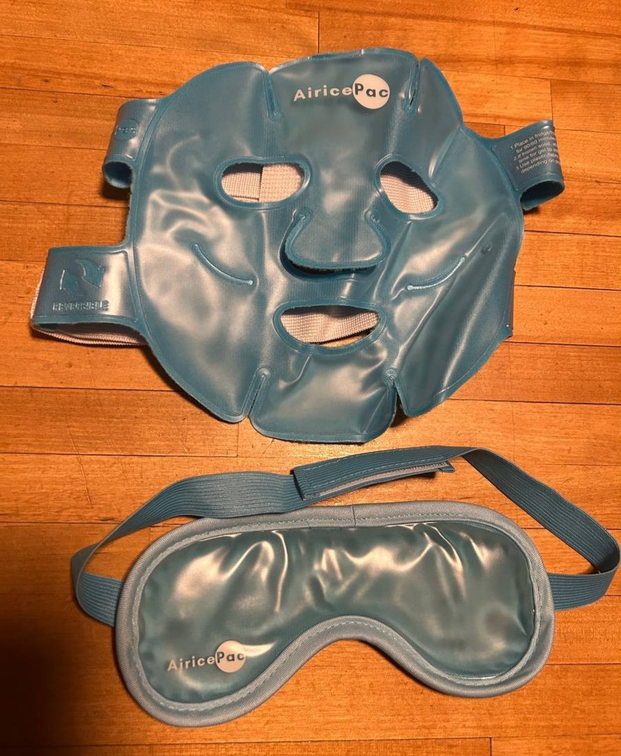 Airice Pac Cooling Ice Gel Face Mask & Eye Mask Set Pressure Headache Skin Care