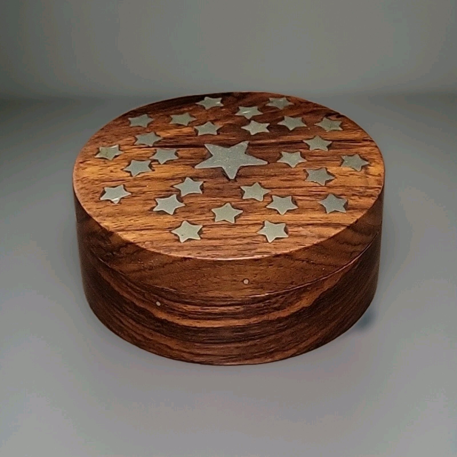 Hand Crafed Wooden Star Small Trinket box. Made in India