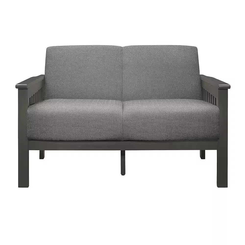 Copley 49.5 In.W Gray Textured Fabric Loveseat