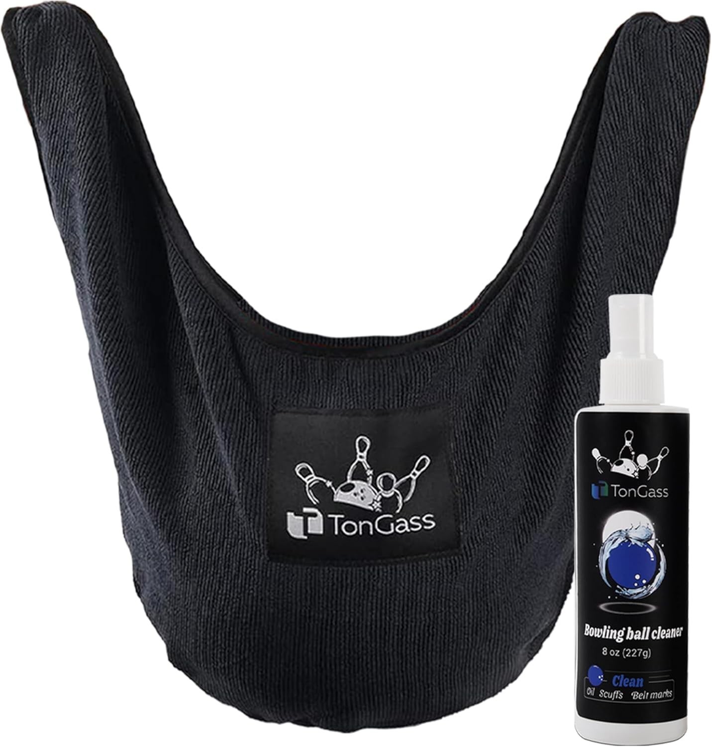 Bowling Ball Cleaning Kit with Seesaw Towel and Cleaner Spray (8 Oz), Microfiber