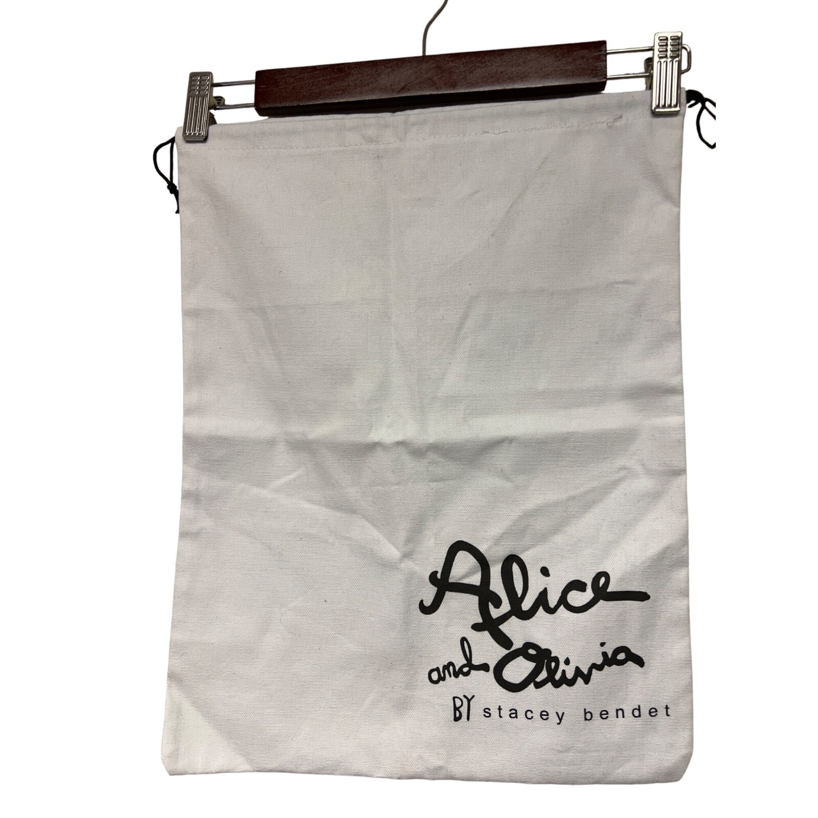 Alice and Olivia Drawstring Dust Bag Storage 13' x 17" White