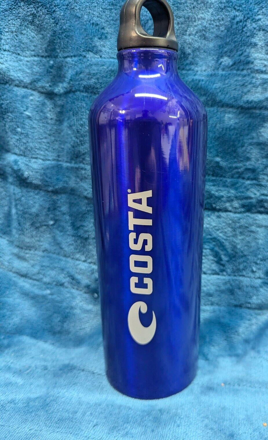 Costa Water Bottle Hiking Dark Blue 27 Oz Kick Plastic Blue