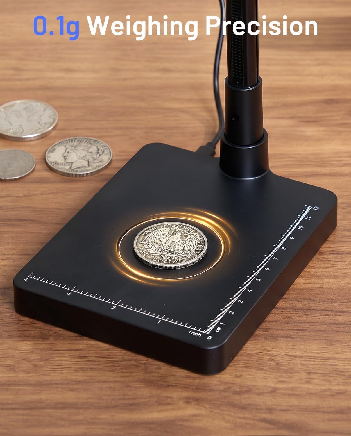 TOMLOV 7" Coin Microscope w/ Weighing Scale Digital Microscope Coin Full View