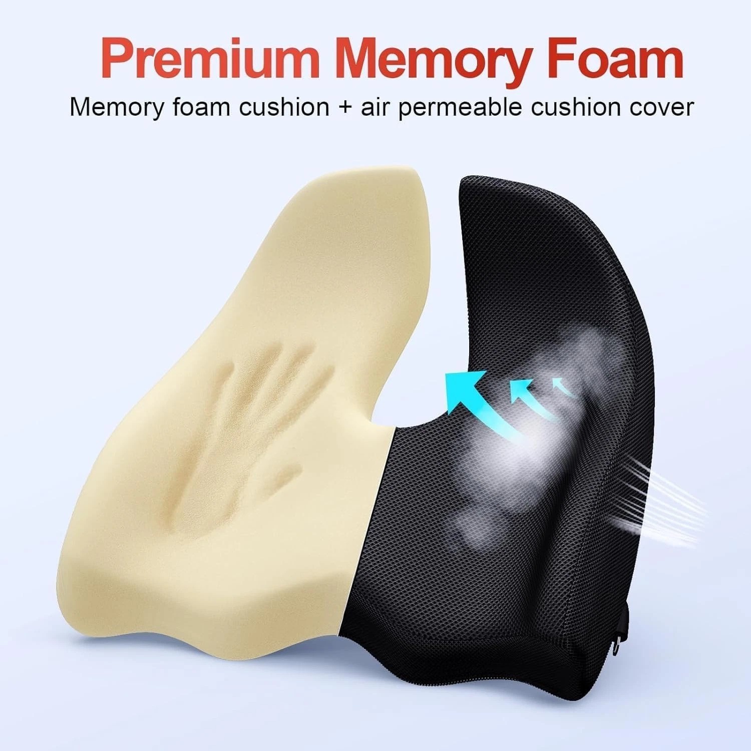 19" x 17" Ergonomic Memory Foam Cushion for Pressure Relief & Luxurious Comfort