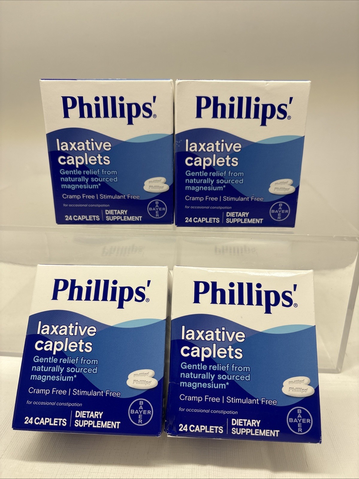 4 X Philips' Laxative, 24 Caplets Each, Cramp Free/Stimulant Free FRESH!  (B75