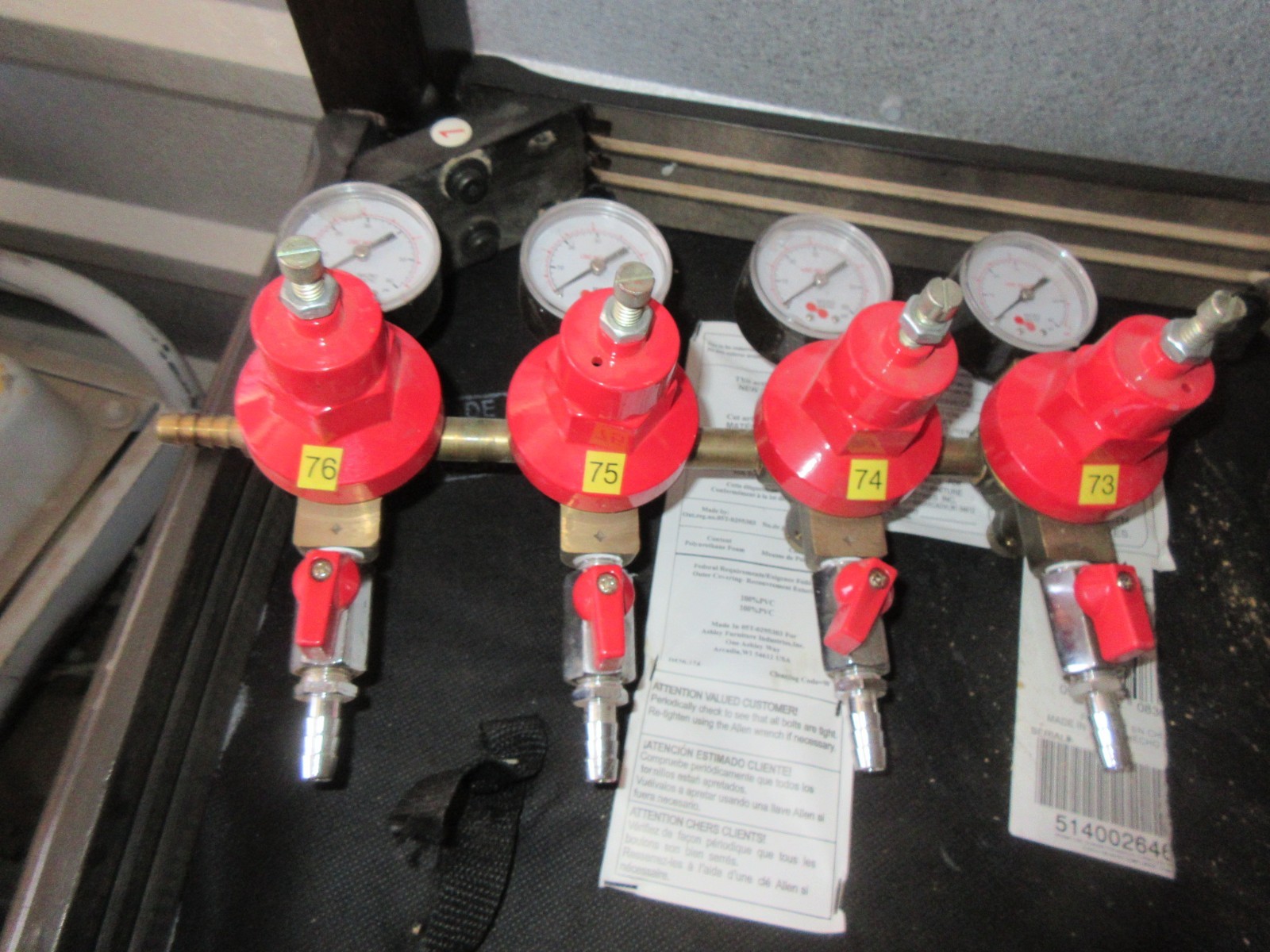 1- Used Micro Matic 4 Regulator, 4 Gauges Assemblies WITHOUT Panel/Connectors