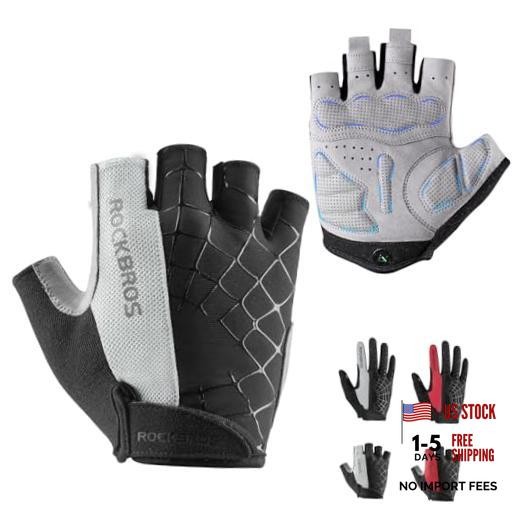 Cycling Gloves for Men Women Mountain Bike Gloves SBR Short-US L/Asia XL Gray