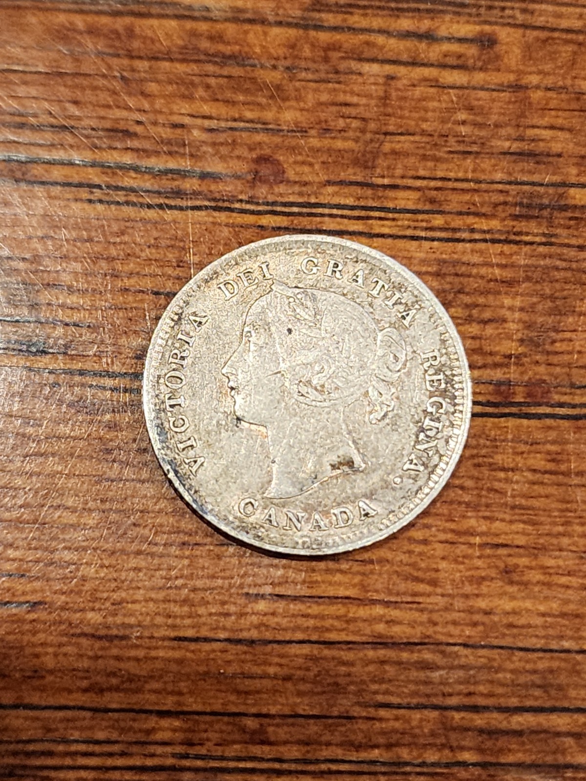 1896 Canada 5 Cents Silver Coin