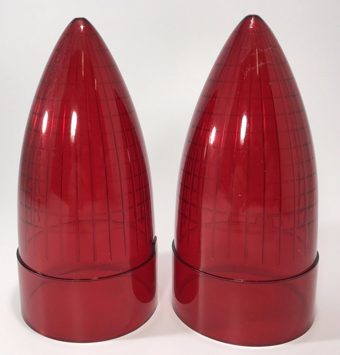 Pair (2) Red Tail Light Replacement Lens For 1959 Cadillac