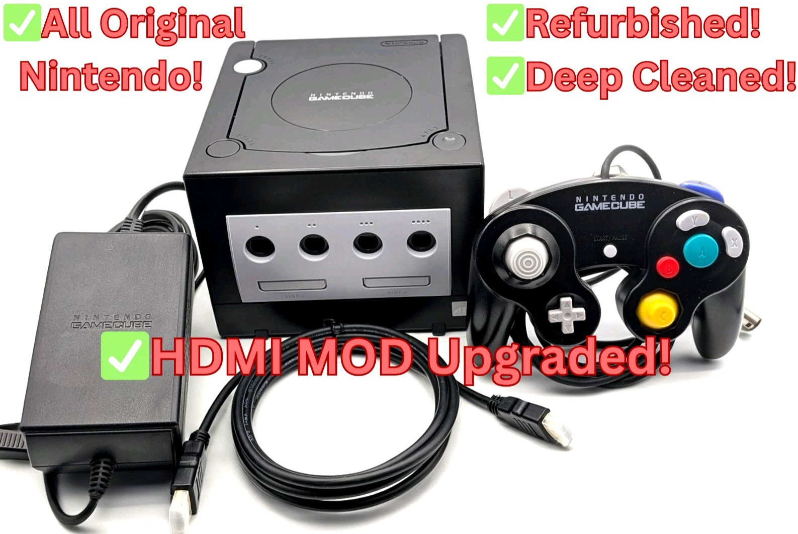 Nintendo GameCube HDMI Recap Console Black: System, or Controller/Bundle GCVideo