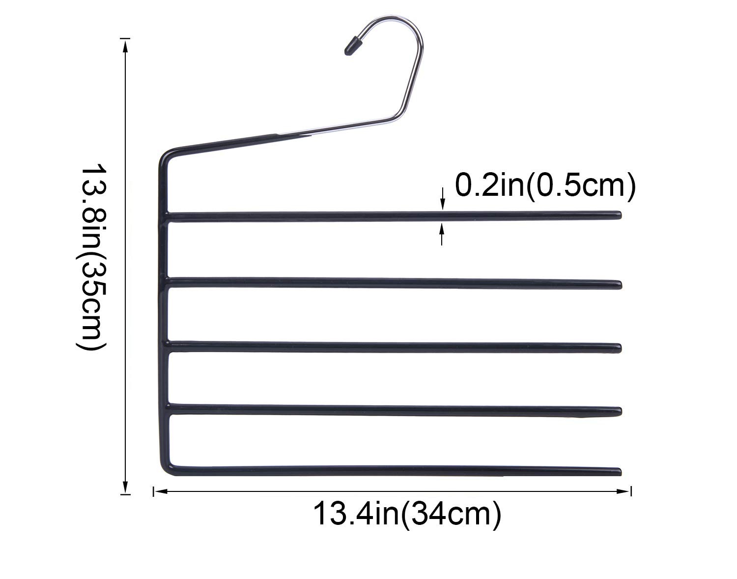 Pants Hangers 3pack, Heavy Duty Multi Layers Space Saving Slack Hangers,Non S...