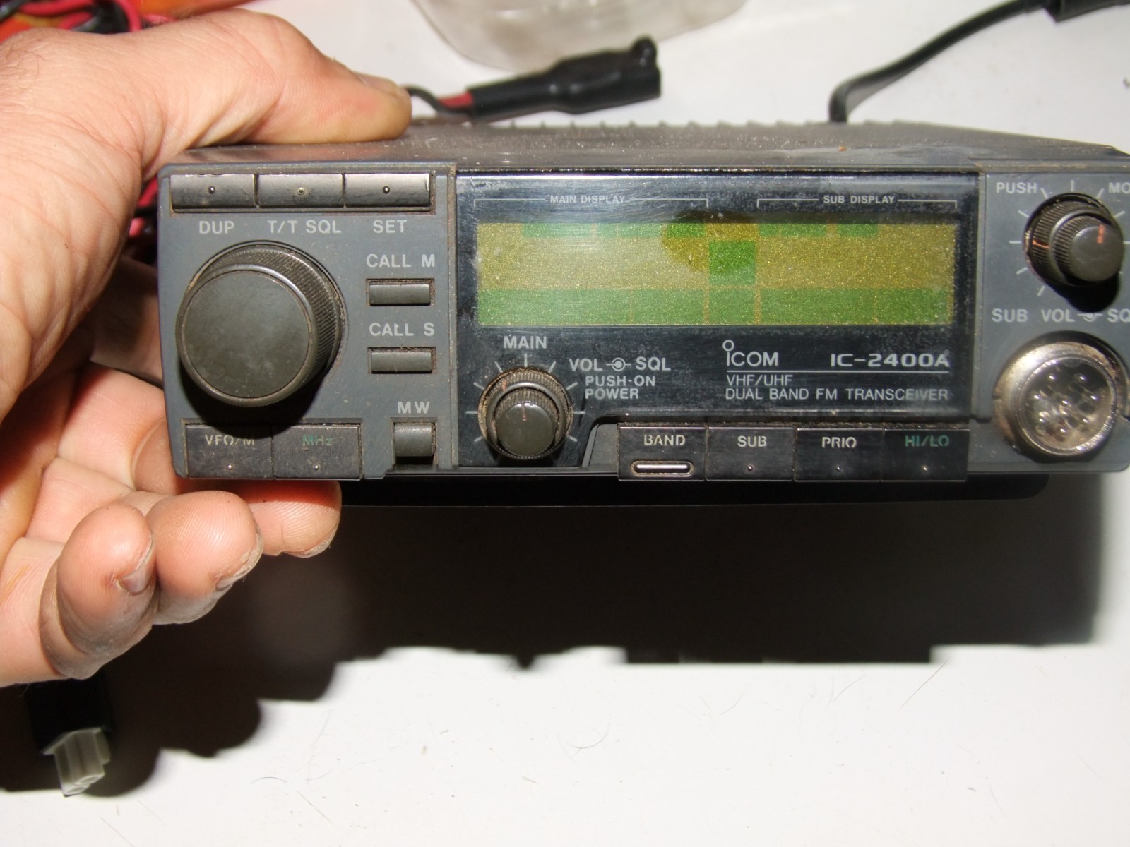 Icom IC-2400A Dual Band FM Transceiver Ham Radio power on!
