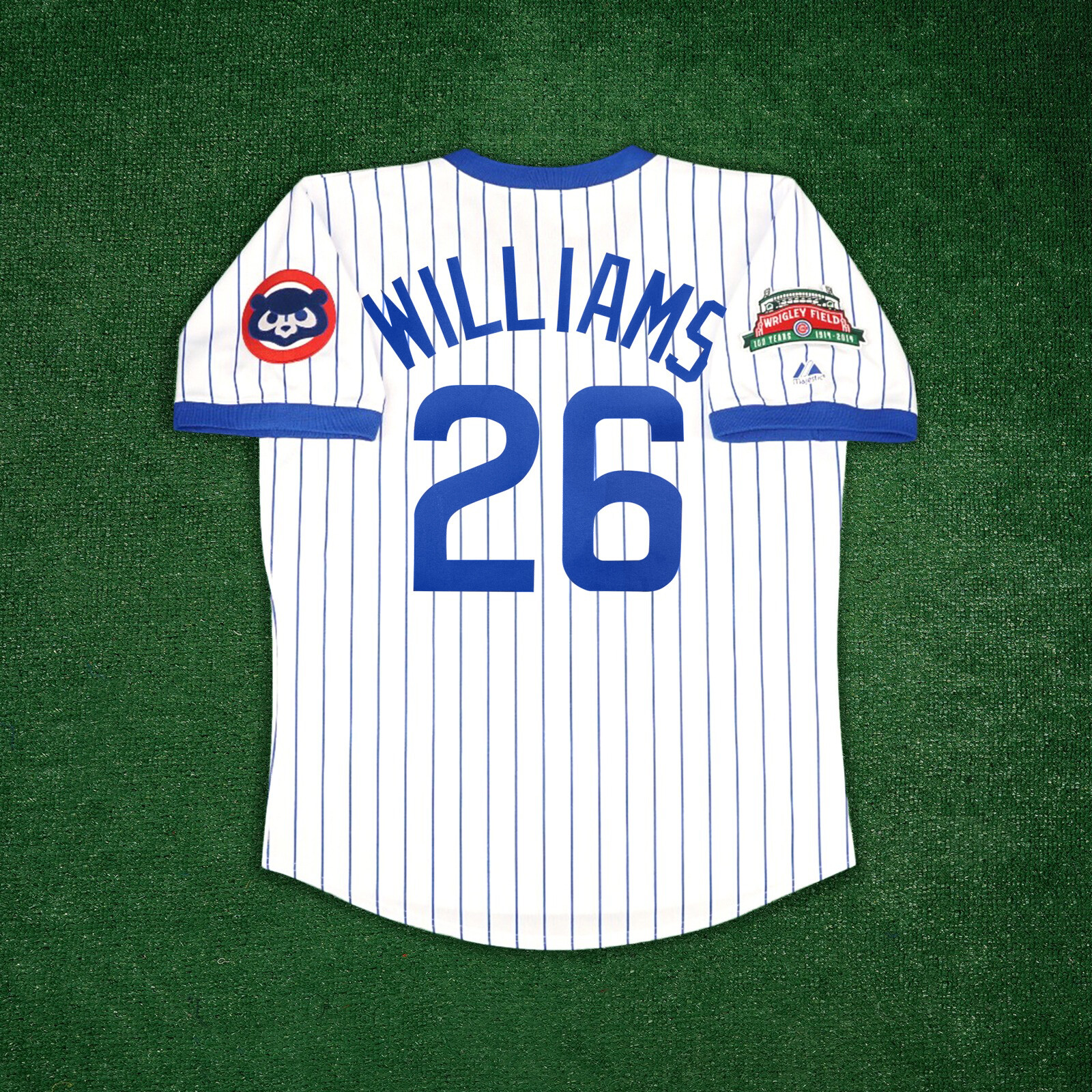 Billy Williams Chicago Cubs Men's Home White Wrigley 100th Cooperstown Jersey