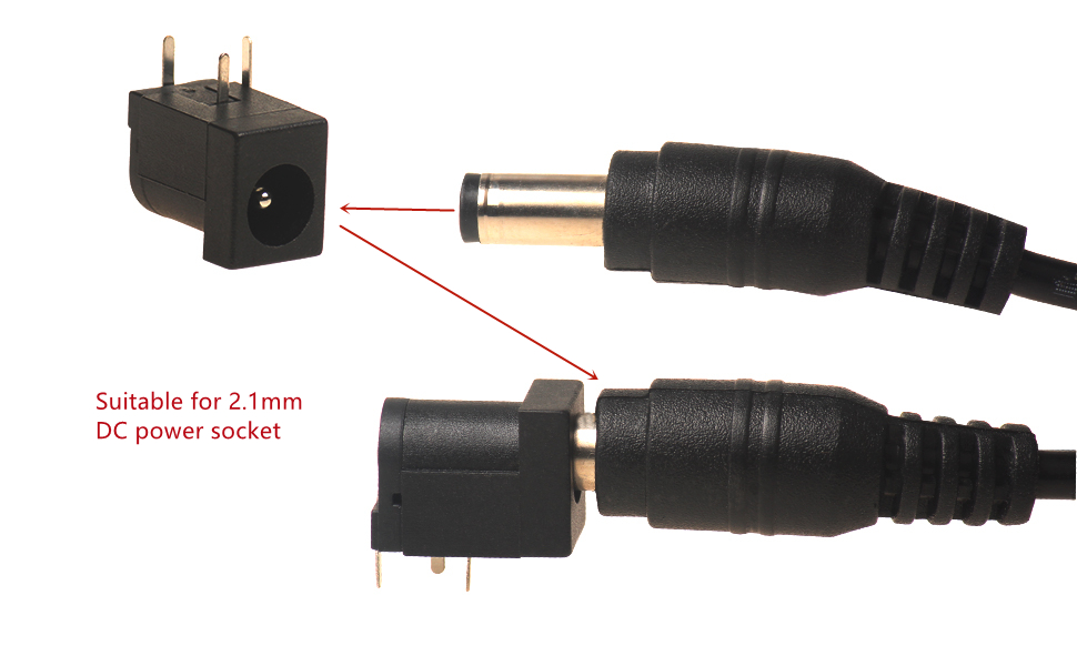 Breadboard-Friendly 2.1mm PCB Mounting Female DC Power Barrel Jack