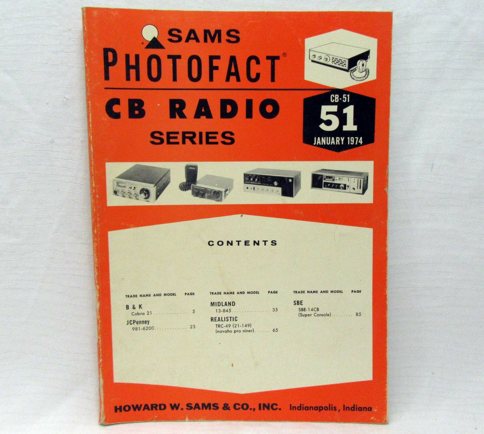 Sams Photofact Citizens Band CB Radio Repair Manual CB-51 January 1974