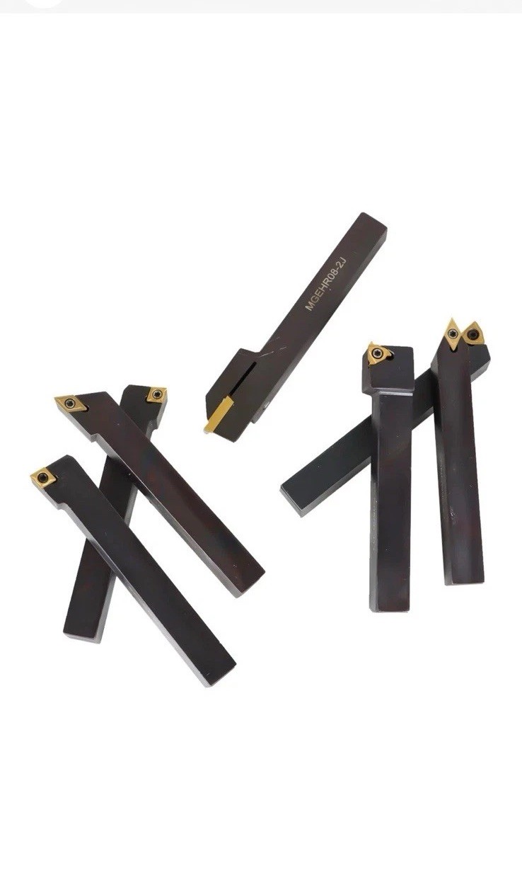 7PC Carbide Indexable Turning Tool 1/2" Lathe Tool Bit Set Thread Insert Holder