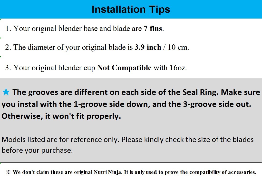 3 Pack Rubber Gaskets Replacement Seal White Ring for Nutri Ninja Blender Rep...