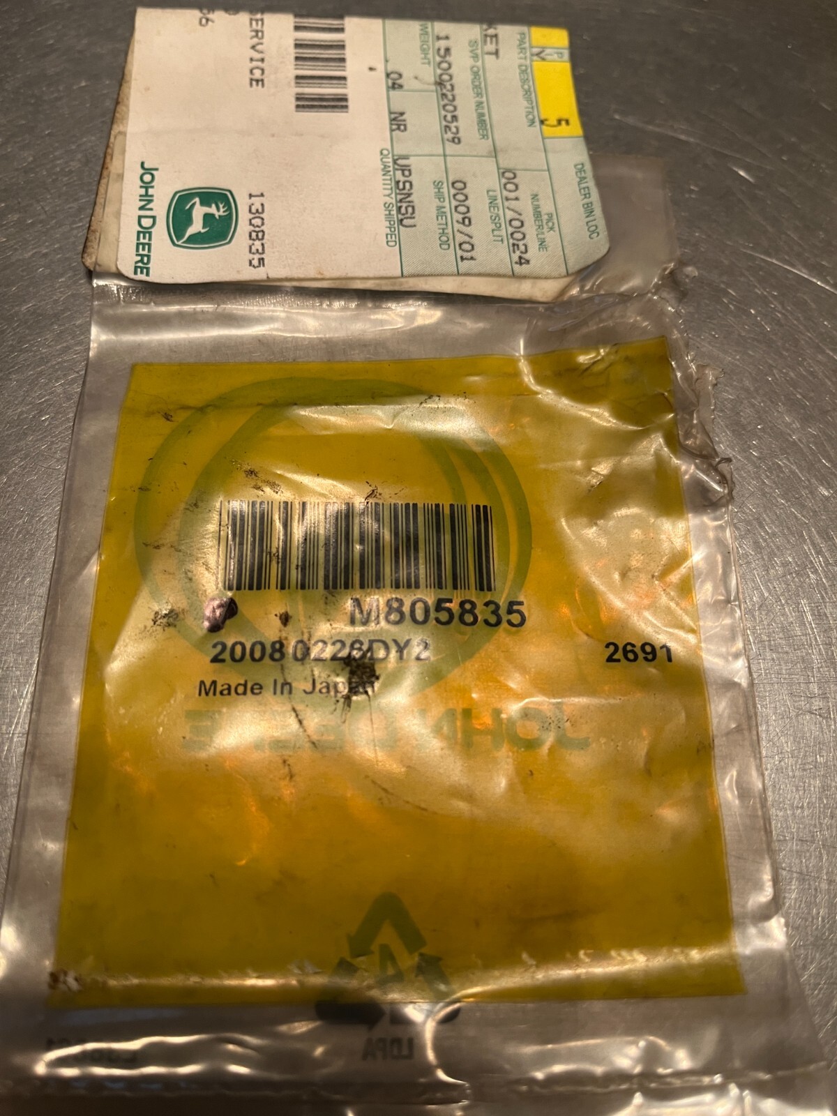 M805835 Genuine OEM John Deere O-RING Seal