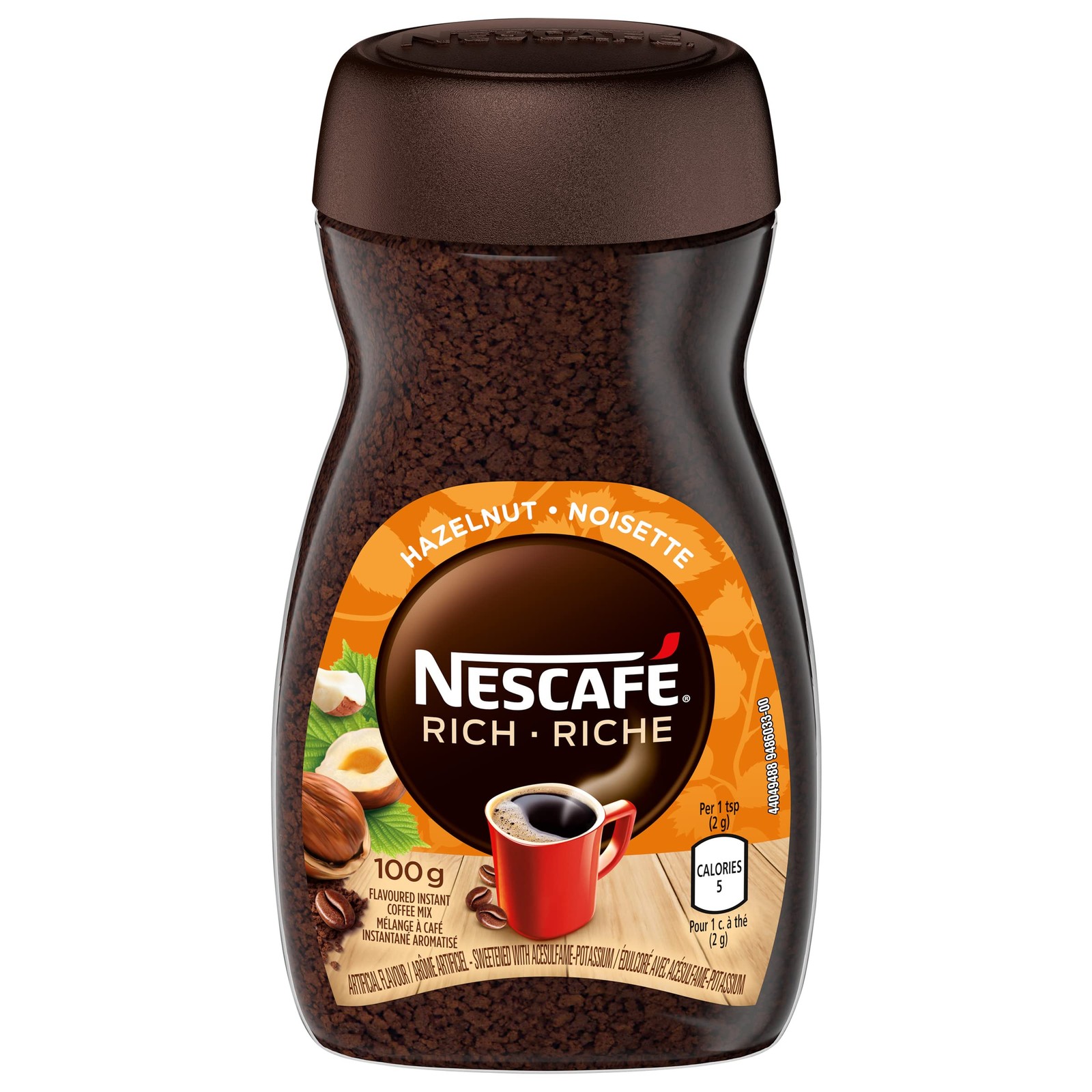 NESCAFÉ Instant Coffee, Hazelnut Flavor, 3.52 oz Jar