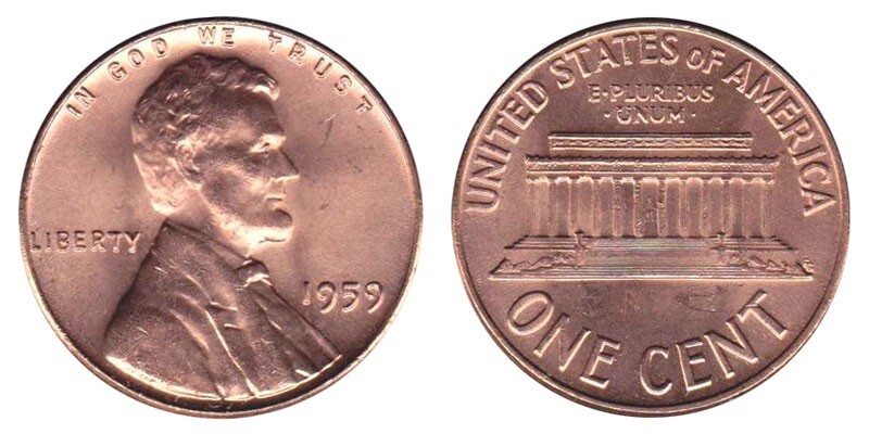 1959 P D  + PROOF GEM  LINCOLN CENTS (3 COINS)