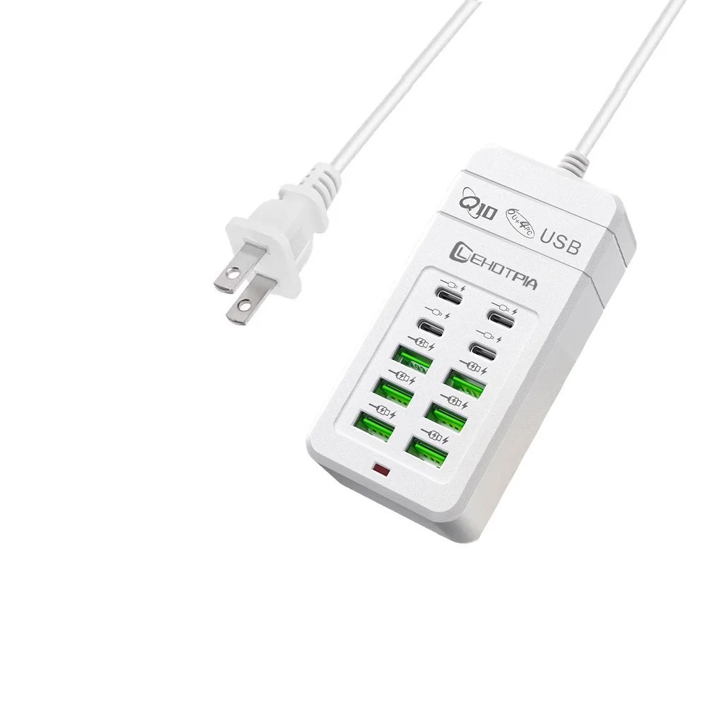 Multi-Port USB Charger Power Adapter – EU/UK/US Plug with Extension Cord
