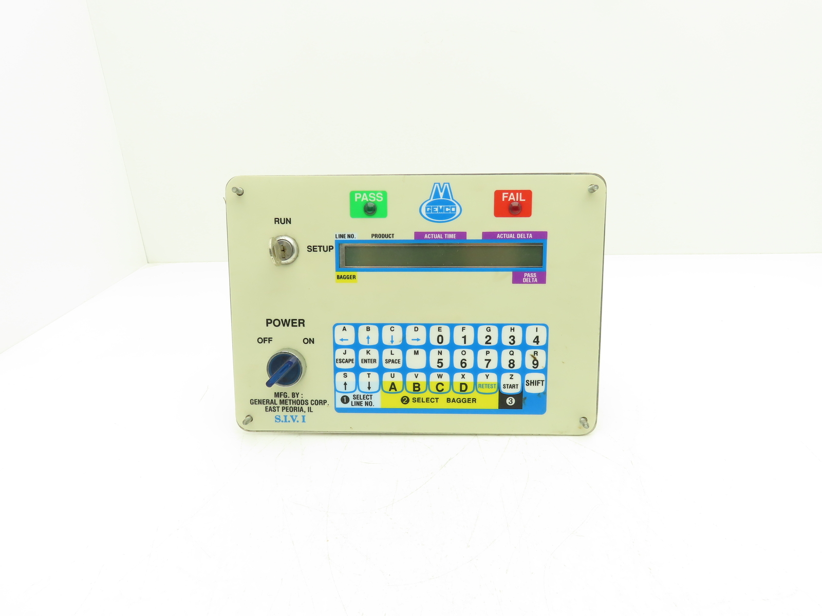 Gemco SIV I Seal Tester Operator Panel Plate