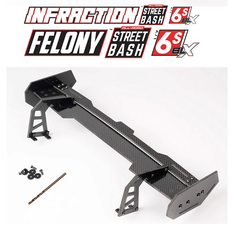 CARBON FIBER WING MOUNT ARA480041 FOR ARRMA 1/7 INFRACTION FELONY 6S ARA7615V2T1