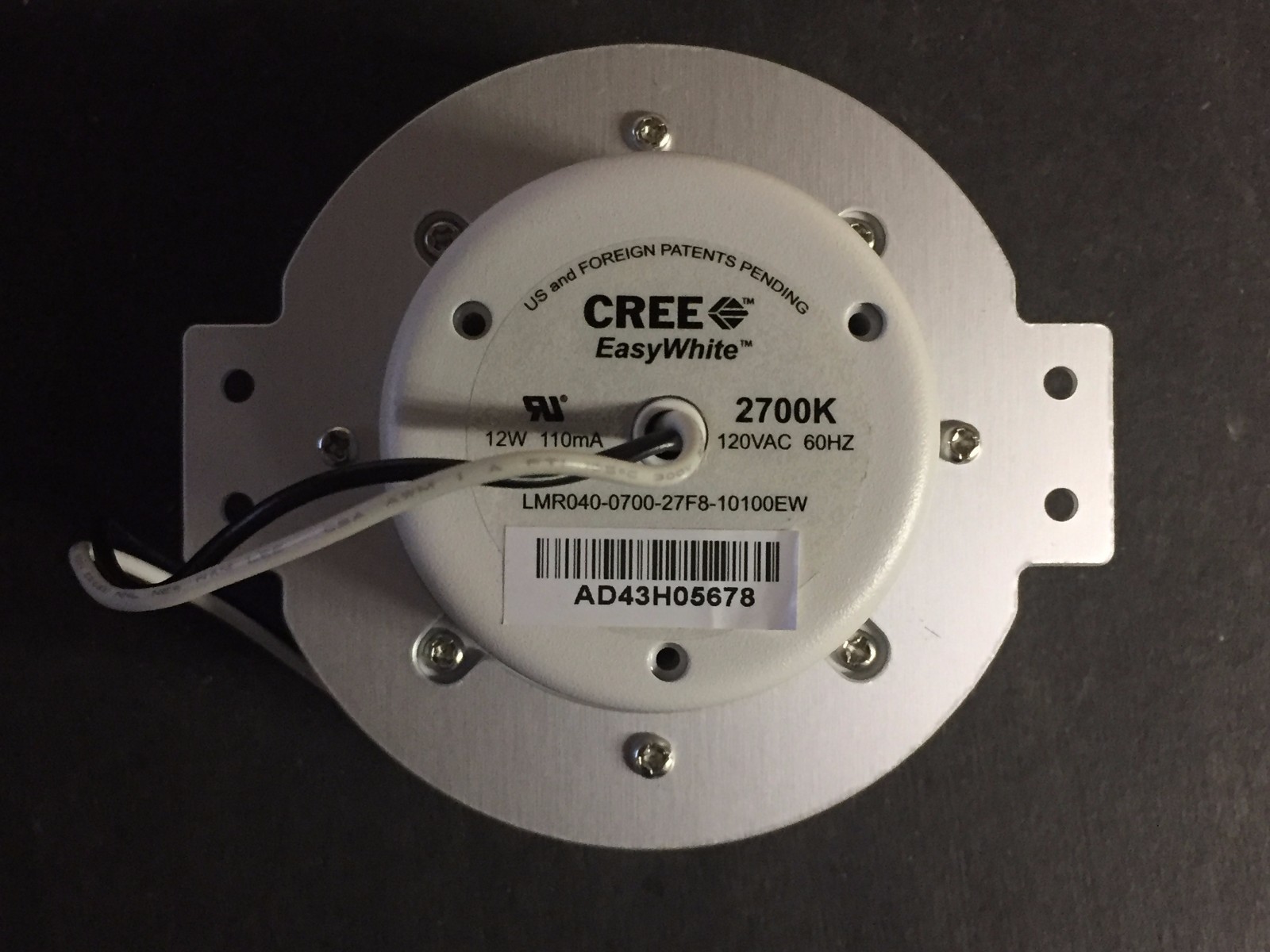 Cree LMR040-0700-27F8-10100EW  LED MODULE, LMR4 SERIES, 2700K 12W 120V