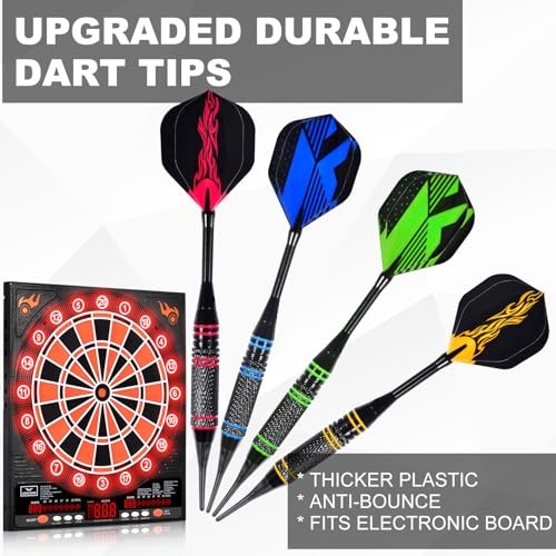 Darts Plastic Tip, Professional Soft Dart Tip Set, 12Pcs 18Gram with 120 Extra