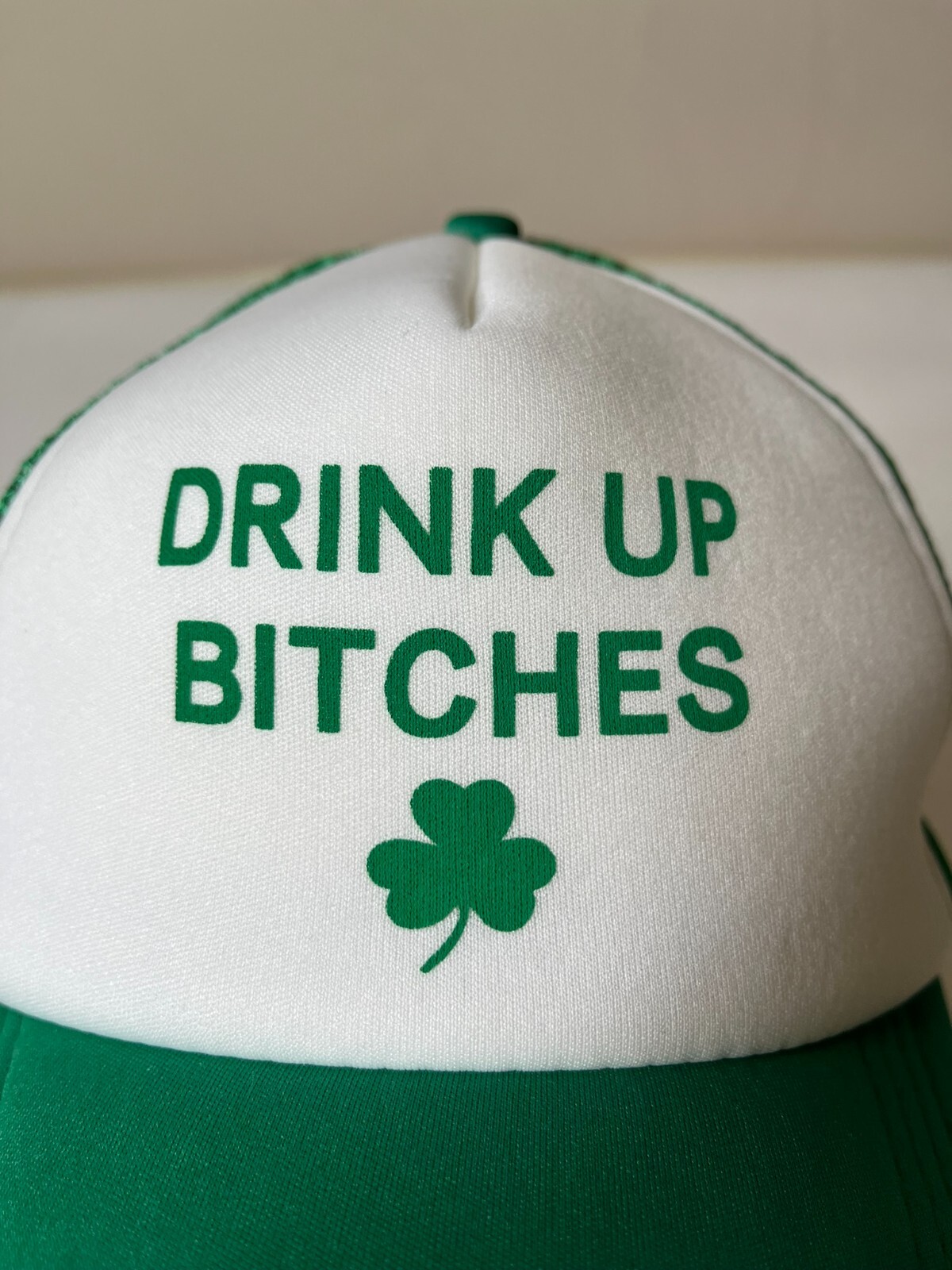 Drink Up B*tches hat snapback St Patricks Day Irish Drinking Cap 4 Leaf Clover