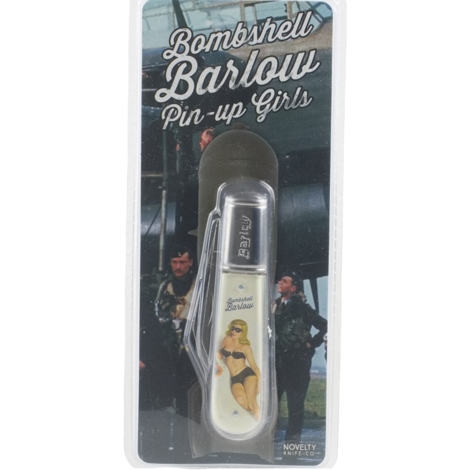 Bombshell Girl WWII Art Barlow 2 Blade Novelty Retro Pocket Knife Bikini
