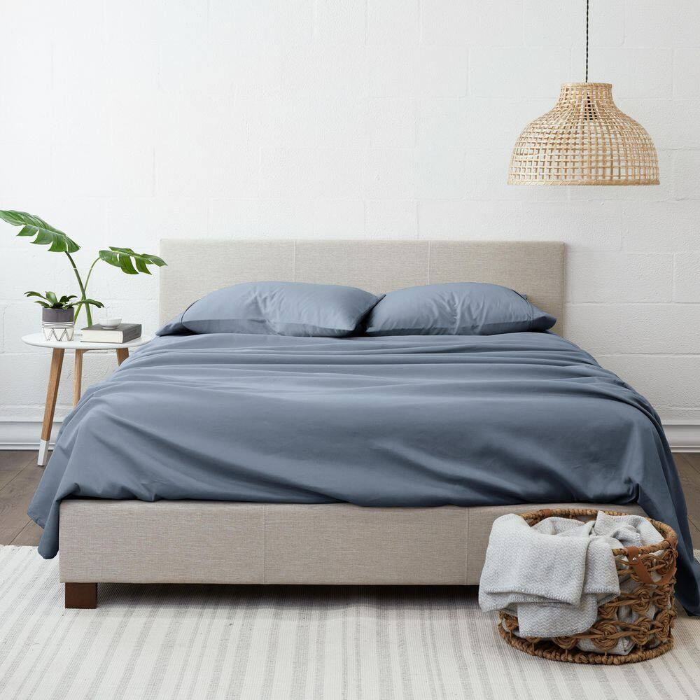 4-Piece Solid Stone Microfiber King Bed Sheet Set Free Shipping New