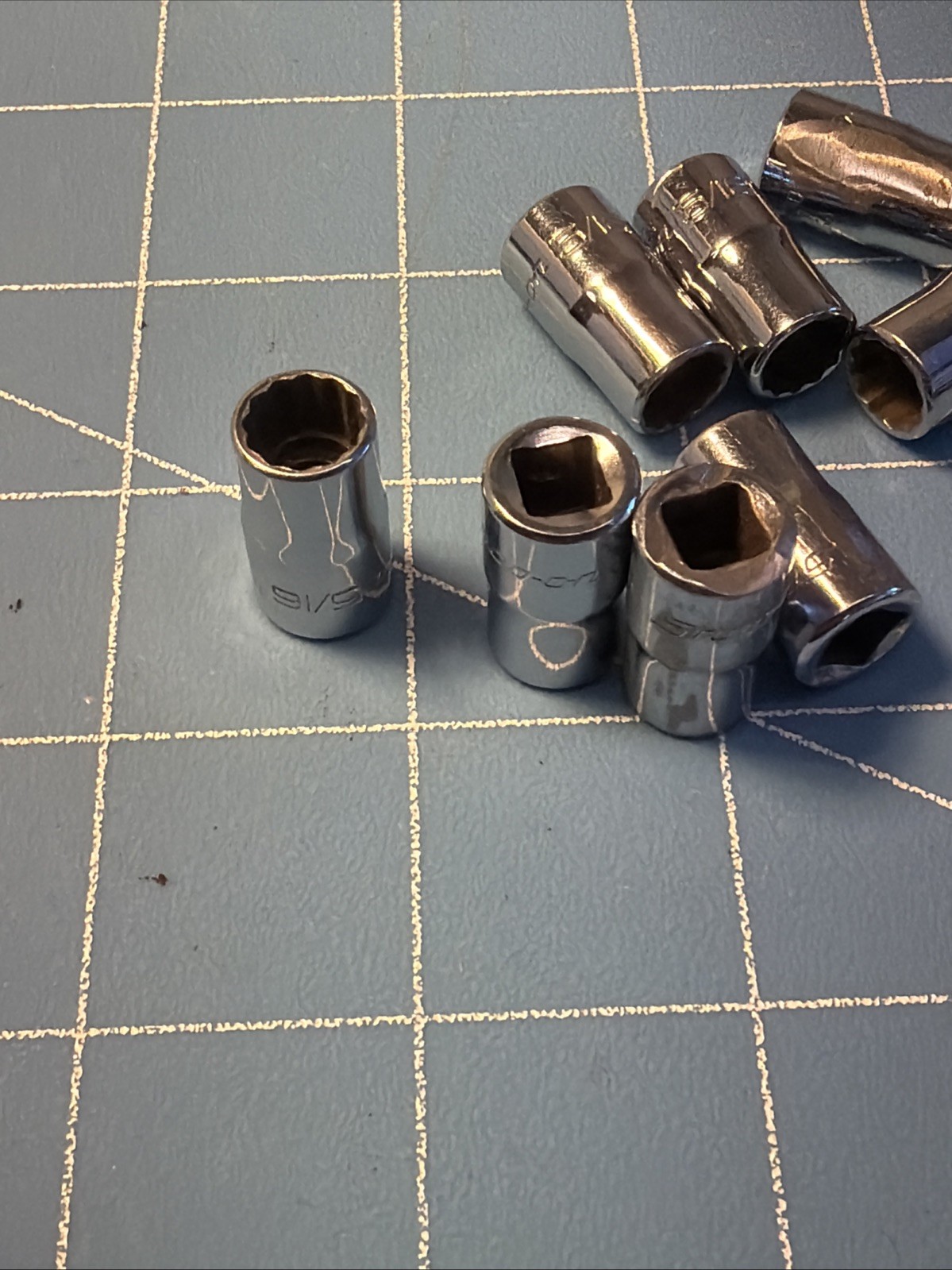 Snap On 1/4 Drive 5/16" 12PT SAE Shallow Chrome Socket USA TMD10