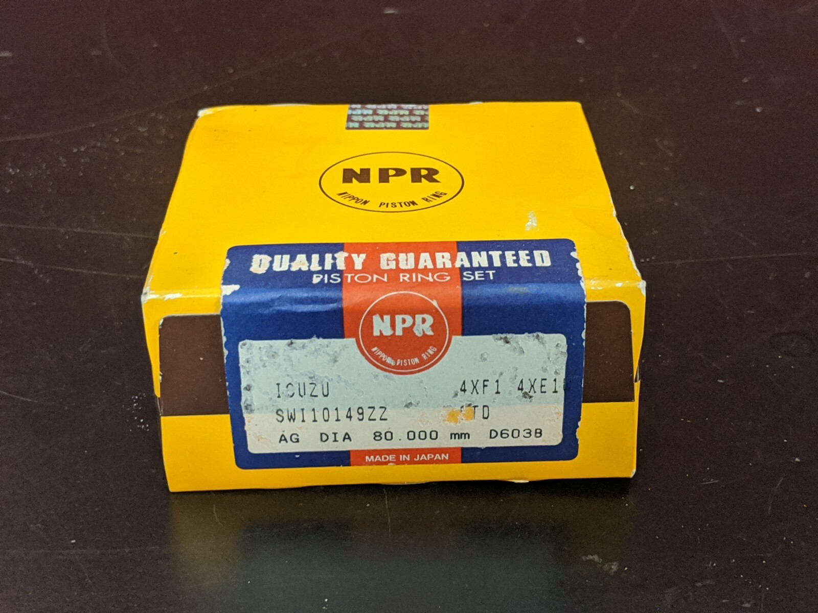 NPR SWI10149ZZ STD ISUZU 4XF1 4XE1 AG 80MM D603B PISTON RING SET / NOS / SEALED