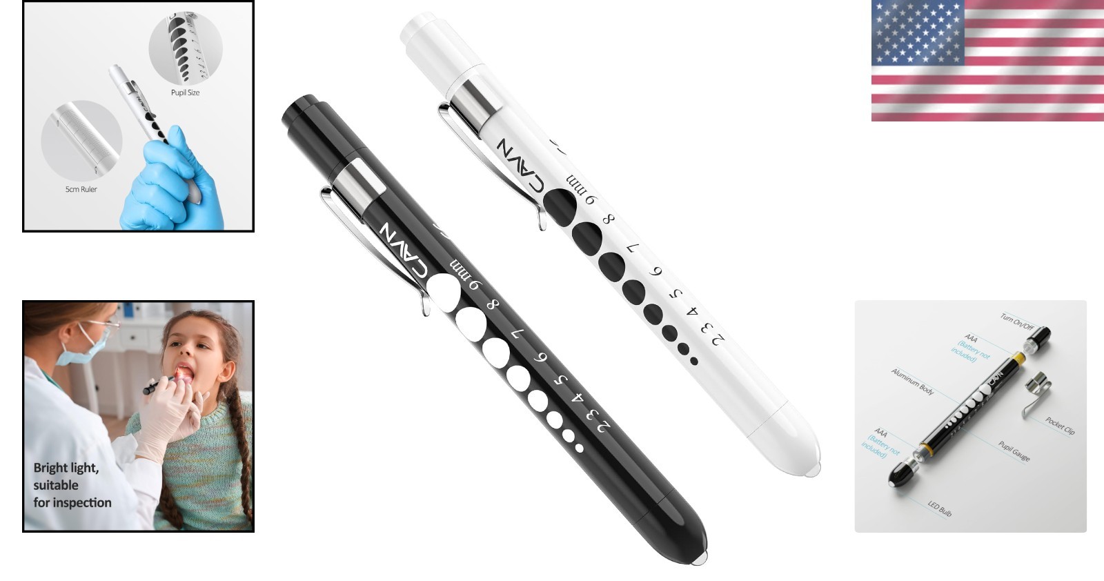 Compact & Lightweight LED Pen Light Set - Essential for Nursing Students & EMTs