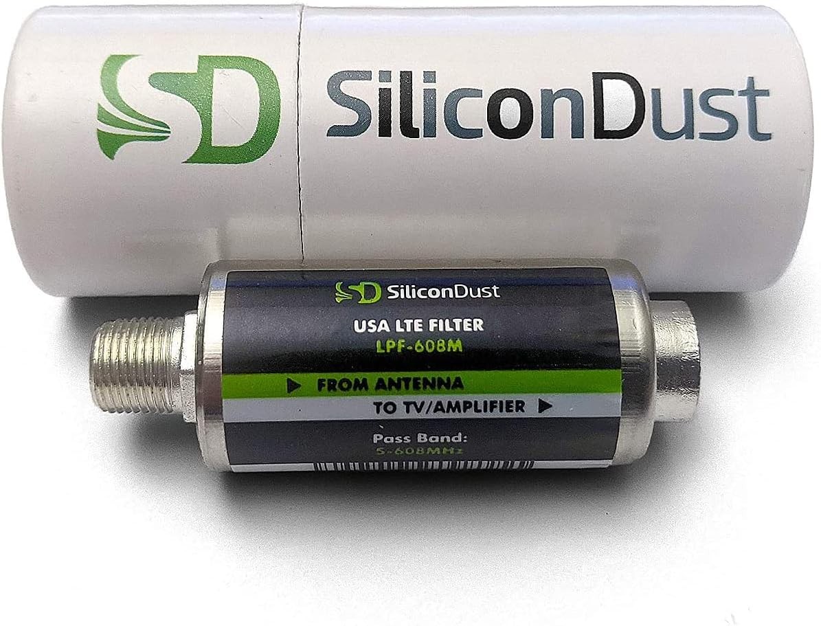 SiliconDust LPF-608M LTE Filter for TV Antennas USA 2020 Silver, White